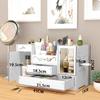 Large Capacity Dustproof Desktop Cosmetic Storage with Mirror & Drawer
