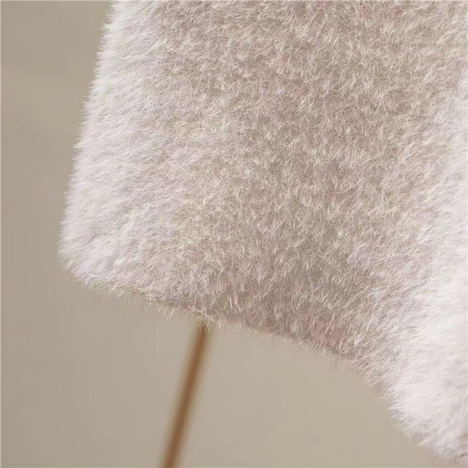 Nadýchaná mini sukně pro ženy Podzimní a zimní pletená krátká sukně Střední pas Áčková sukně