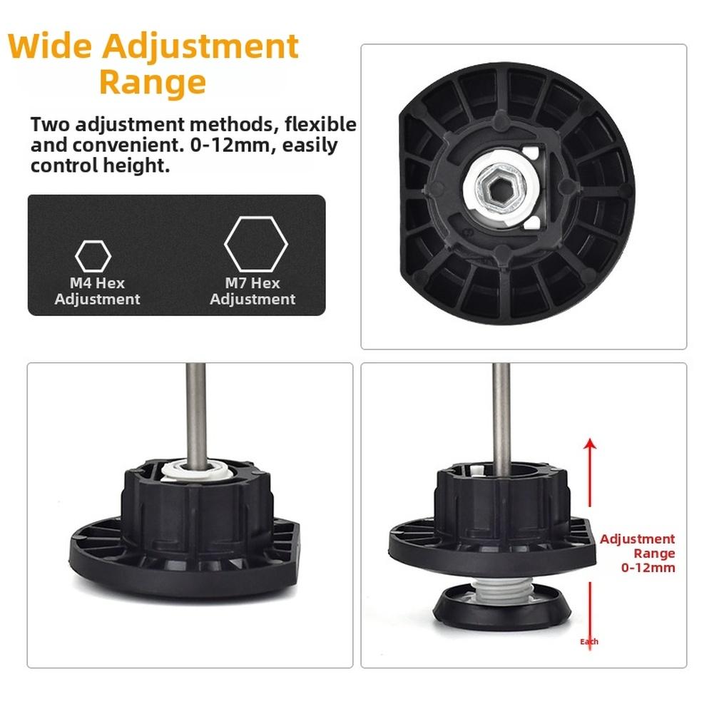 Tool-free Install Cabinet Feet For Uneven Surfaces Black Adjustable Cabinet Feet For Furniture Furniture Leveling
