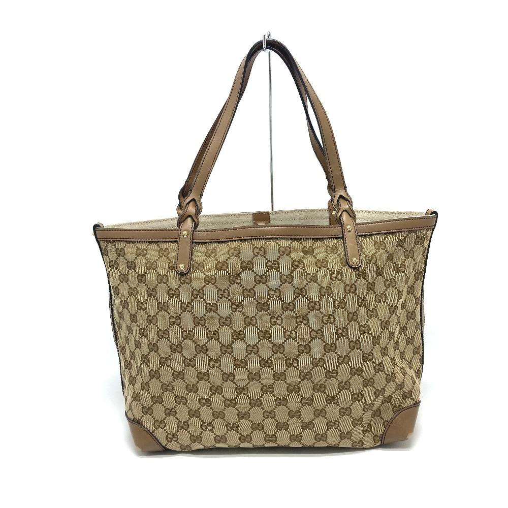 Gucci 247209 GGCanvas Tote Bag with Pouch GGCanvas Beige X Brand/GoldHardware