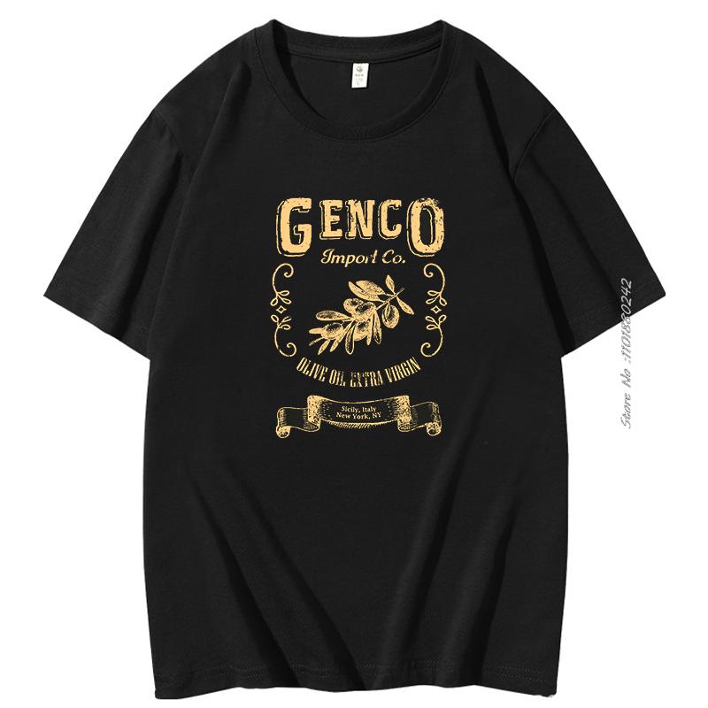 Mens T Shirts Oneck Tee Shirts Hot Sale Genco Import Company Olive Oil Men Cotton Tops Summer Fashion Tshirt Mens Clothes