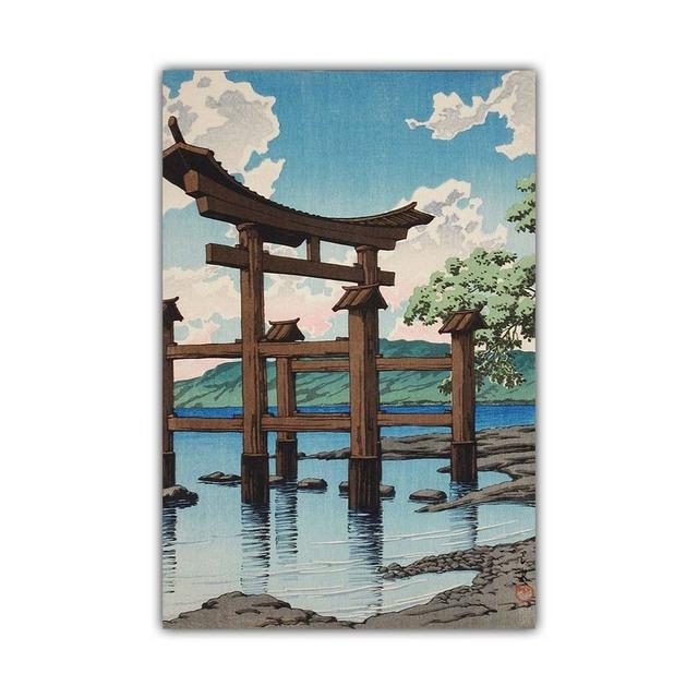 Japanese Rural Style Retro Landscape Canvas Painting Lake Park Beauty Poster Office Wall Art Living Room Home Decoration Mural No Frame