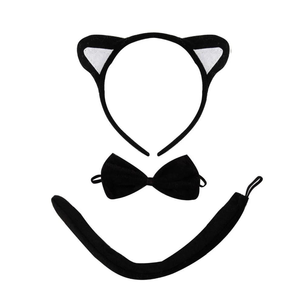 Set di animali per bambini da 3 pezzi con orecchie e coda Set di fasce per accessori per costumi Costume di Natale di Halloween