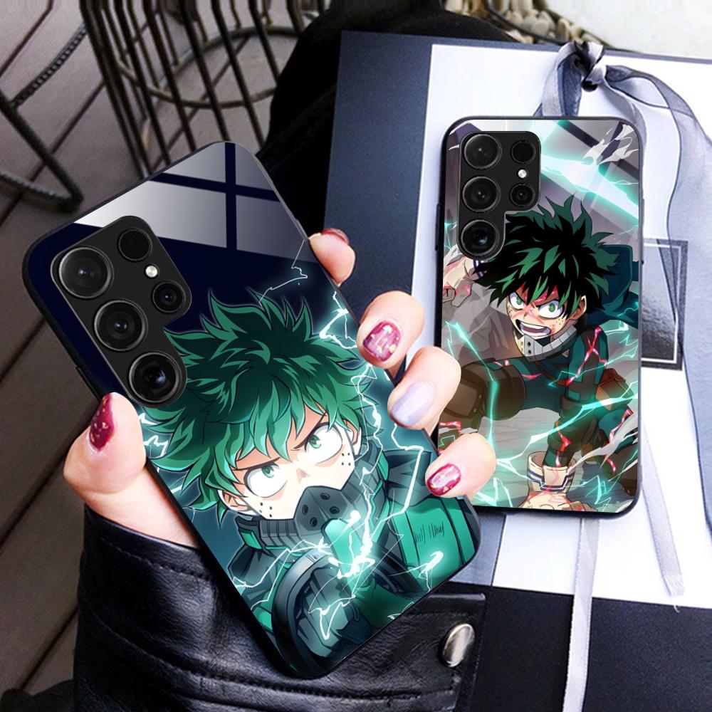 MHA Izuku Deku Mobile Phone Case for Samsung Galaxy S26 S25 S24 S23 S22 S21 S20 Note20 Plus FE Ultra Glass Colorful Cover Cover
