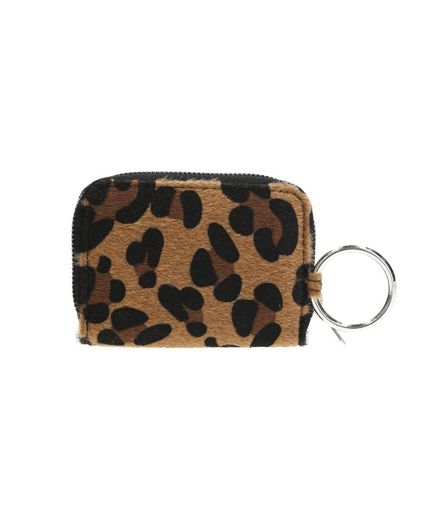 Animal Triple Logo Zip-Up Hoodie with Printed Coin and Card Case. ANIMAL PRINTED COIN & CARD CASE 105243054017 BEIGE ONE SIZE