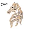 Horse Head Brooch Retro Rhinestone Pin Women Men Zinc Alloy