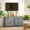 Keukenbijzetkast met Lade en Kast met Verstelbare Plank, in Hout, 78,5x35x80 cm, Veelkleurig