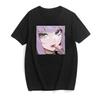 Dark Gothic Short Sleeve T-shirt Cute Cartoon Girl Streetwear Simple Casual Top Retro Loose E-Girl Summer Short Sleeve T-shirt