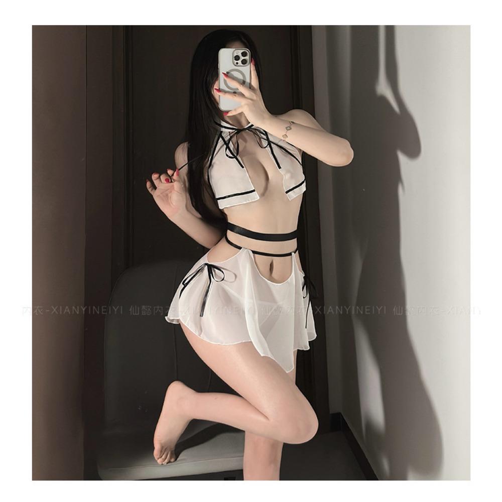 Xianyi Erotic Underwear Sexy Breast Pajamas Pure Desire Wind Flirting Uniform Temptation Small Chest See-through Outfit Free 618