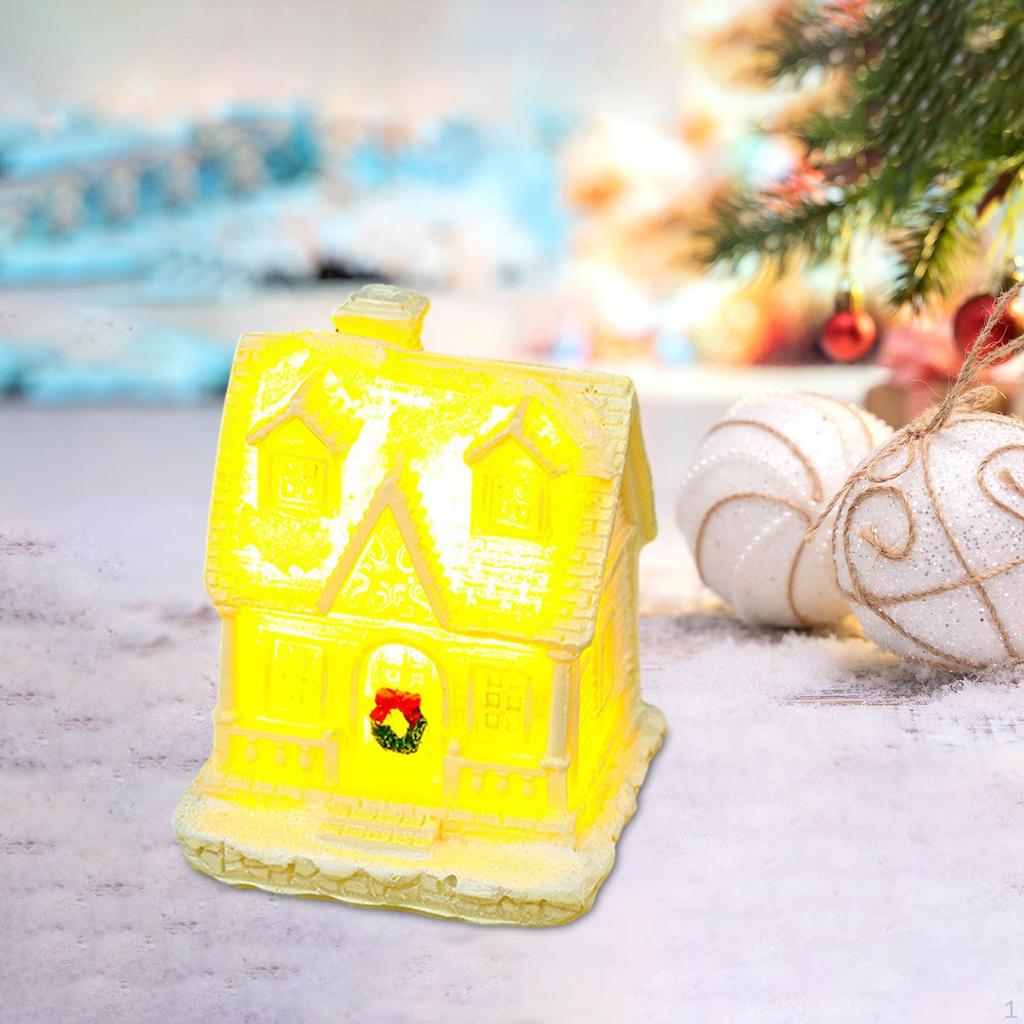 Christmas Glowing House Ornaments Holiday Decoration for Window Sill
