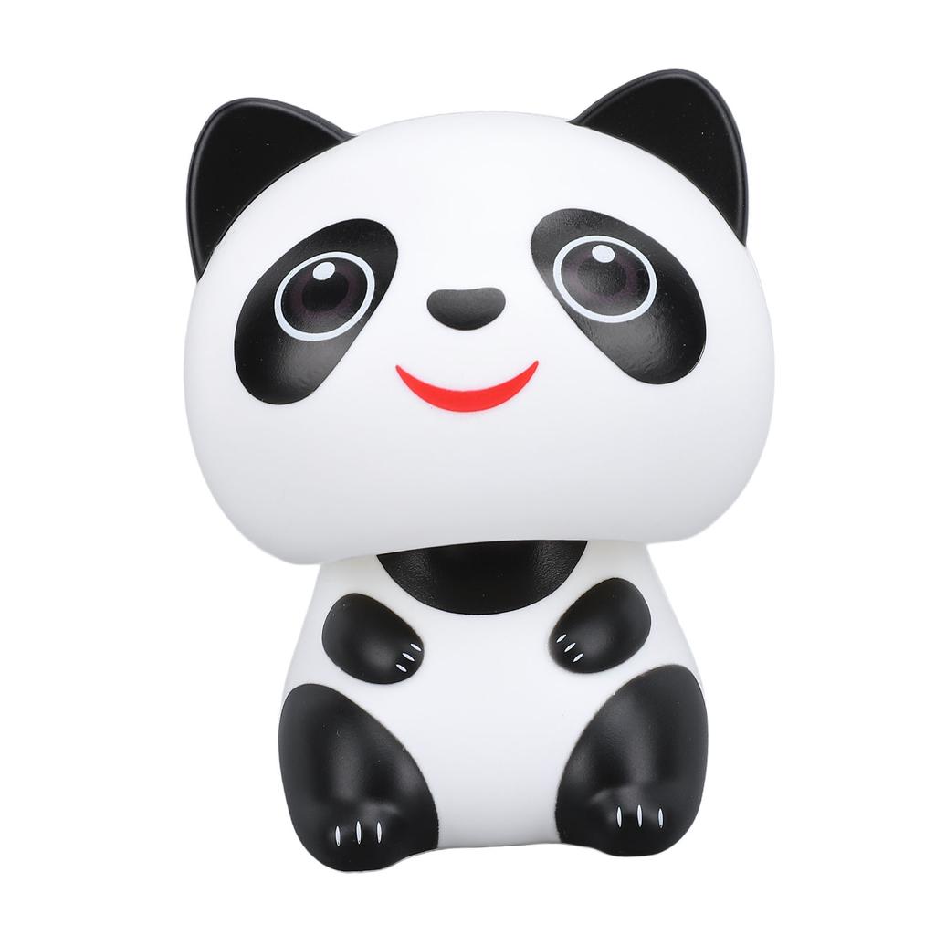 Solar Powered Nodding Panda Figurine ABS Light Sensing Cute Smiling Panda Car Dashboard Ornament for