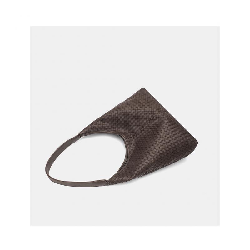 Vintage Minimalist Large Capacity Tote Bag, High-Quality PU Woven Women's Bag, Commuter Casual Versatile Shoulder Bag, Stylish and Elegant