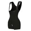 Women Back Zipper Adjustable Strap Open Crotch Lace Hem High Waist Tummy Control Butt Lifting Slim Shapewear Bodysuit