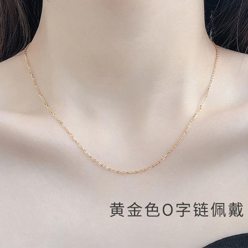 Whole Body Sterling Silver S Universal Chain O-Shaped Box Chain Electroplated White Gold 18K Gold Rose Gold Cross Chain Silver Necklace