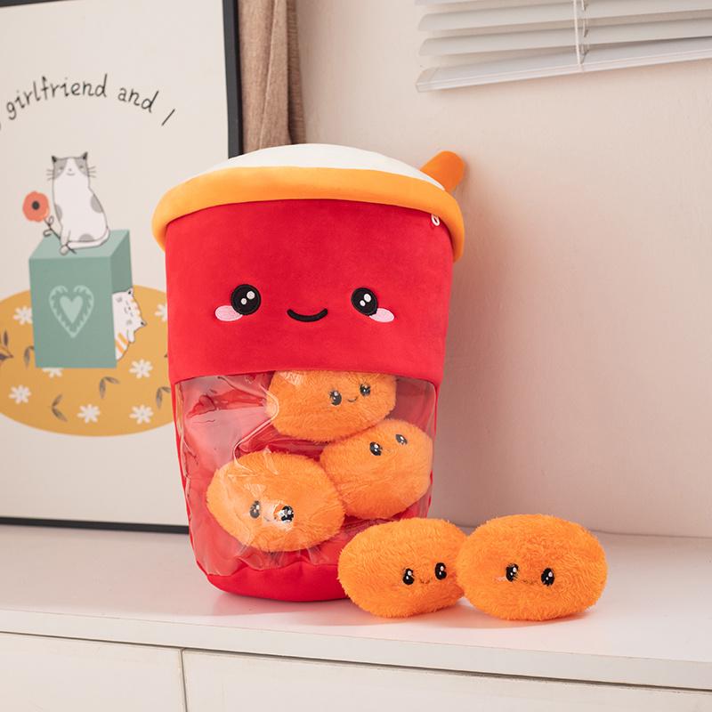 

A Plushie Bag Pudding Stuffed Cat Paw Rabbit Playthings Animals Bubble Tea Candy Bag ideal for Christmas Birthday Gift Idea 30x40cm
