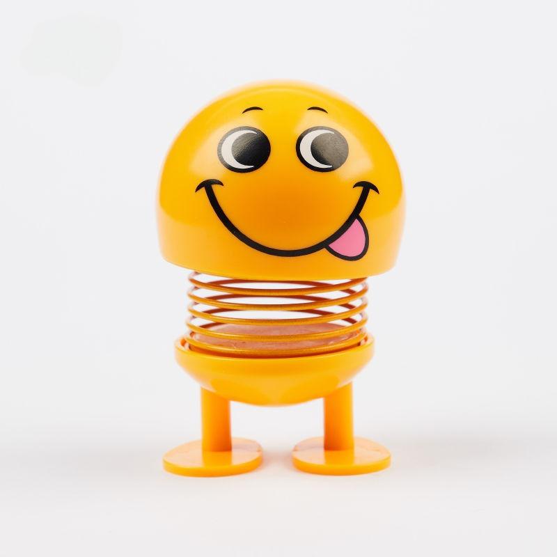 Zabawka z potrząsaną głową na wiosnę Urocza buźka Lalka emocji do samochodu Dekoracja wnętrza na deskę rozdzielczą samochodu