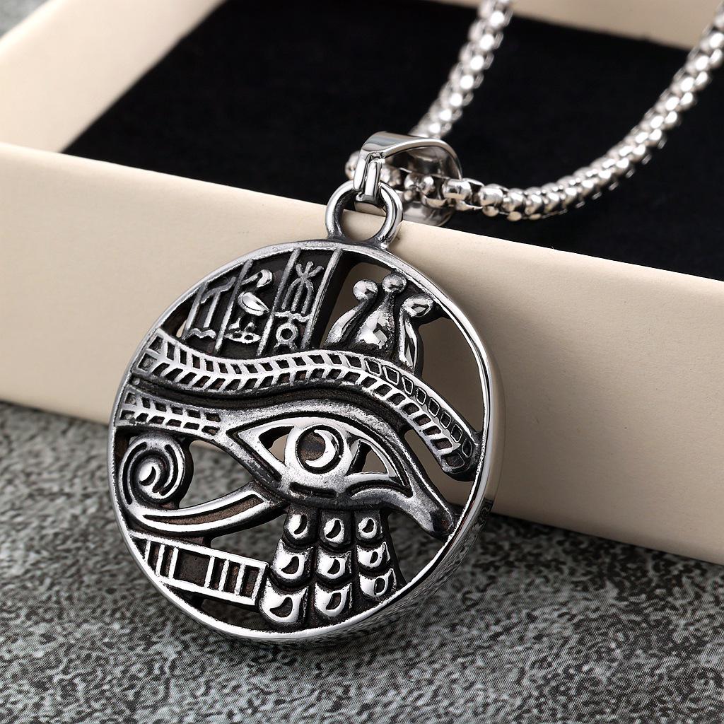 European Retro Eye of Horus Charm Necklace for Men