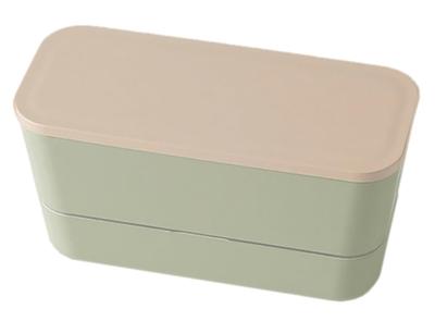 Takenaka SUKITTO Lunch Bento Made In Two-Tier Box, Japan, Khaki, (Top Tier) 380ml, (Bottom Tier) 220ml, T-36400