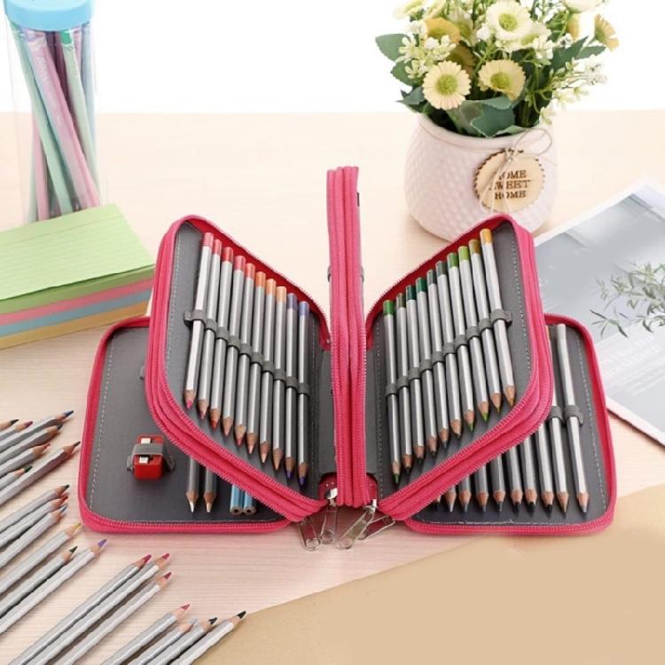 Neatly Organized 4 Level Pencil Holders With 72 Dedicated Slots Waterproof Cloth Fabric Stationeries Organizers Bag