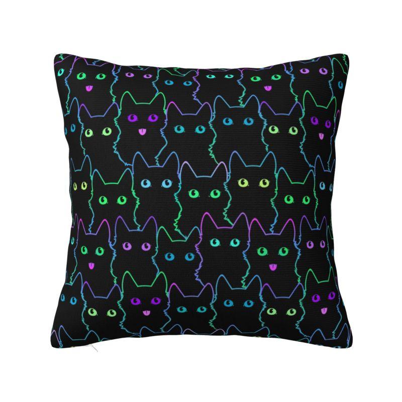Colorful Cartoon Kitten Cat Throw Pillow Case Home Decorative Luxury Cushions Cover For Sofa Car Square Polyester Pillowcase