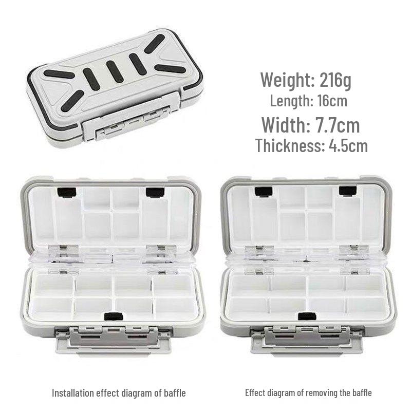 Tragbare Mehrzweck-Angelkasten mit Haken, Schnüren und Ködern