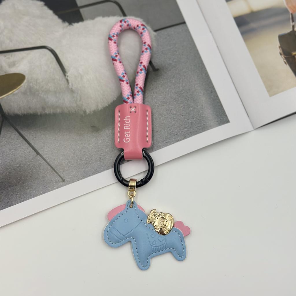 Instant Rich Cowhide Creative Exquisite Simple Couple Gift Cute Bag Pendant Car Keychain