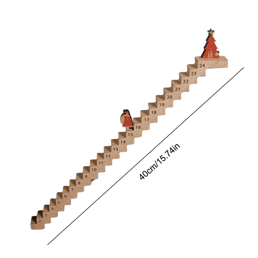 Countdown To Christmas Calendar Creative Wooden Stairs Climbing Santa Claus Travel Christmas Advent Calendar For Home Decoration