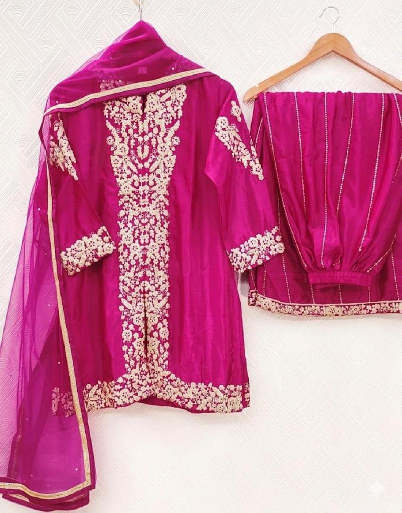 Damen Bollywood Party Wear Chiffon Seide Salwar Anzug Palazzo Indischer Designer Salwar Kameez