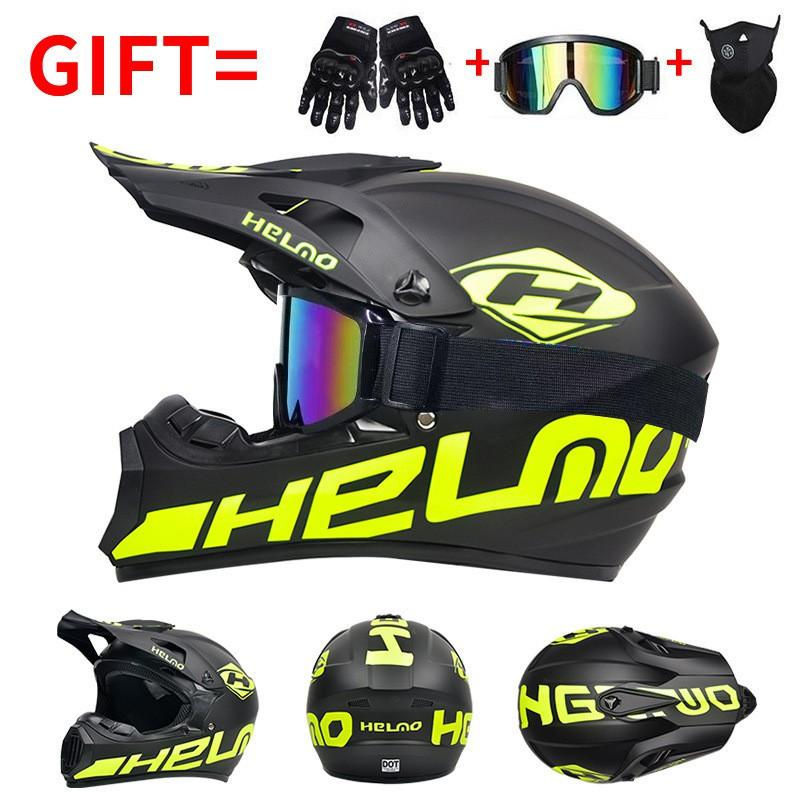 Full Face Motorcycle Helmet Off-Road ATV Dirt Bike Mountain Downhill Karting Safety Protection