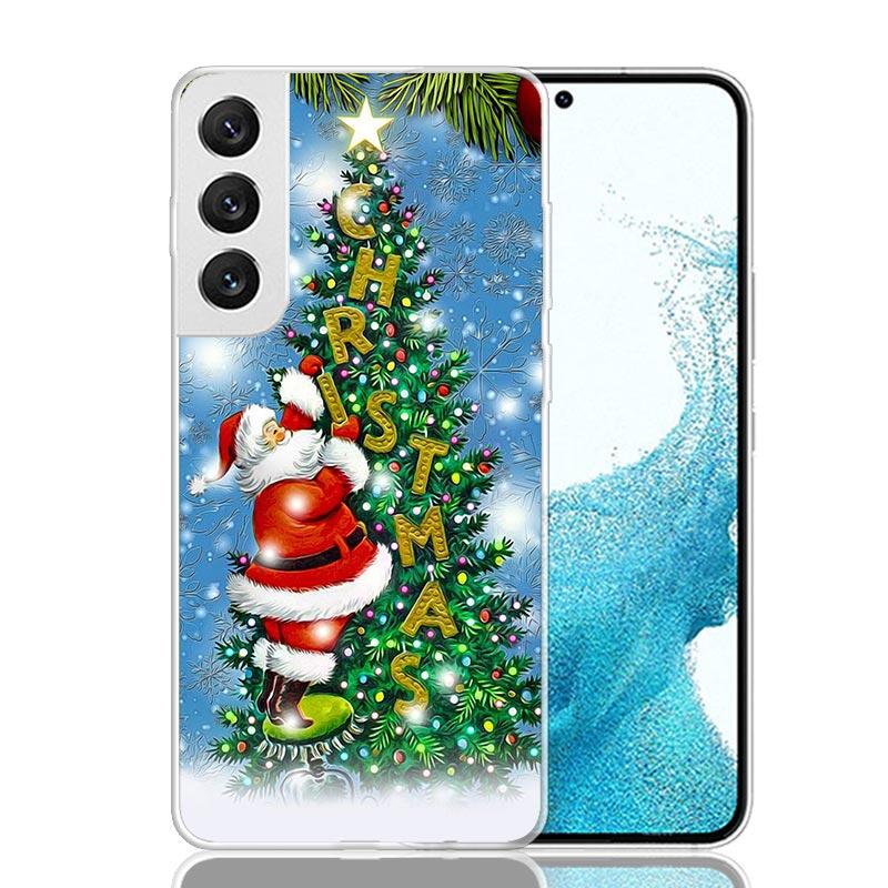 Christmas Santa Claus Present Phone Case For Samsung Galaxy S25 S24 S23 S22 S21 FE S20 Ultra S10 Plus Art Customized Coque Capa