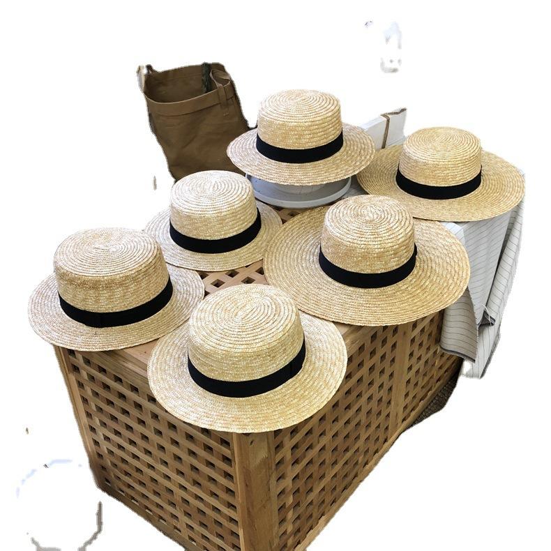 Mcgee Straw Straw Hat Women'S Sunscreen Sun Hat Summer Flat Top Top Hat Versatile Export Hot-Selling Factory Wholesale