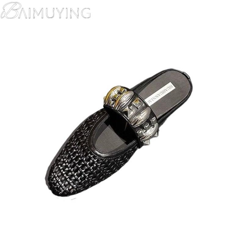 Fashion Women Flats Mules Shoes Fashion Luxury Summer Slippers New Sandals Trend 2025 Casual Slingback Woman Flip Flops Sandalias Mujer