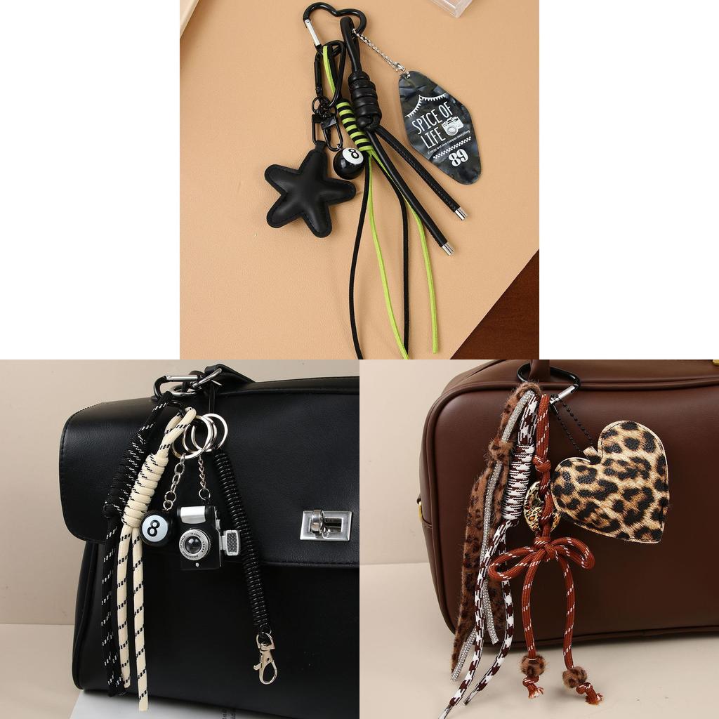 Miu Cartoon Bear Bag Charm With Handmade Fabric Keychain For Fashionable Bags