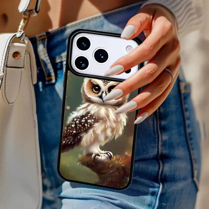 Baby Owl Phone Case For iPhone 17 Air 14 15 13 12 Max Cover For Apple 14 15 16 16e 11 Pro Max Plus Coque