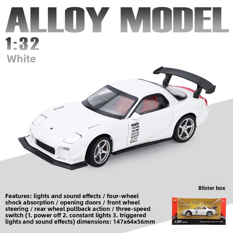 Simulation1:32 Modèle de Voiture de Sport Rx7 Fd3S Jdm Racing Alliage Véhicule Jouet Avec Son et Lumière Rappel Miniature Voiture