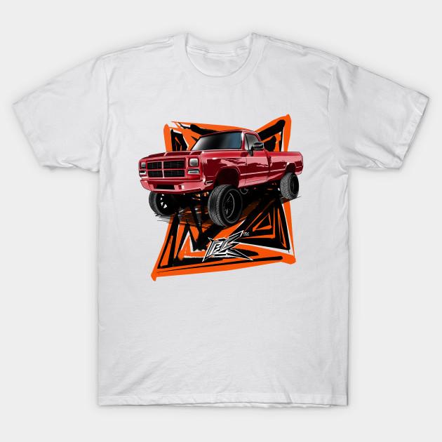 

Men Black Print T-shirt Dodge First Gen Truck Red No-Cut Transfer Paper Print Cotton Tshirt M