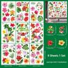 9 Sheets Summer Window Clings Stickers Double-Sided Window Decals Tropical Flamingo Green Plants Coconut Tree Designs Summer Hawaii Colorful Flower