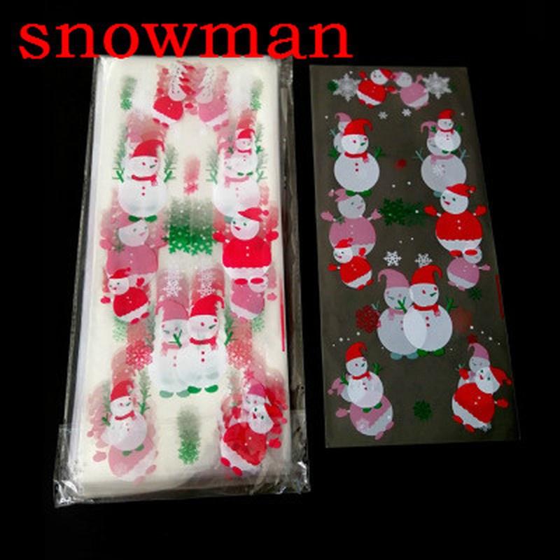 100 Stück Weihnachts-Keksverpackung Plastiktüten Weihnachtsfeier Tüten Süßigkeitentüte Festivalparty Geschenk