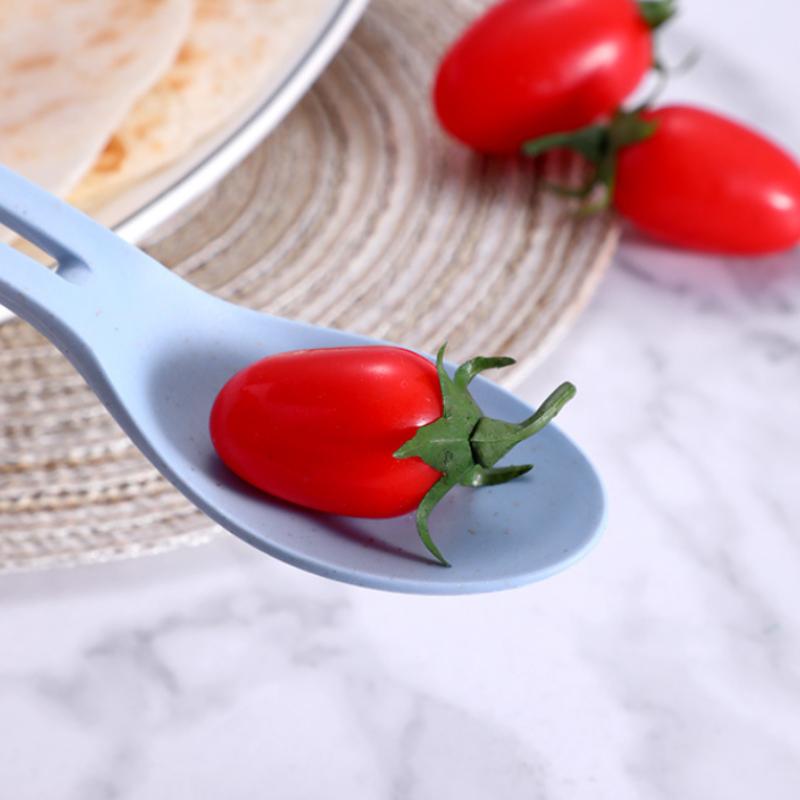 1pc Portable Cutlery Set Wheat Straw 3-in-1 Detachable Cutlery Travel Picnic Camping Cutlery Set