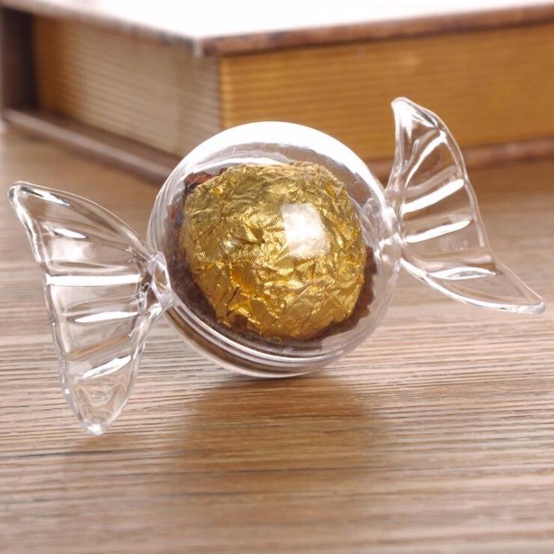 

3pcs круглі яйце формі прозорий шоколад цукерки коробка пластикові химерні консерваційні контейнери