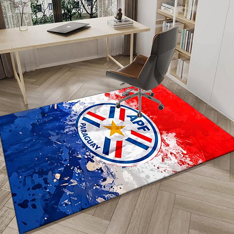 Paraguay Football Federation Emblem Area Rug Office Rug, Chair Rug, Decor Carpet Livingroom Bedroom Mat, Large Size Fan Gifts Christmas Gifts