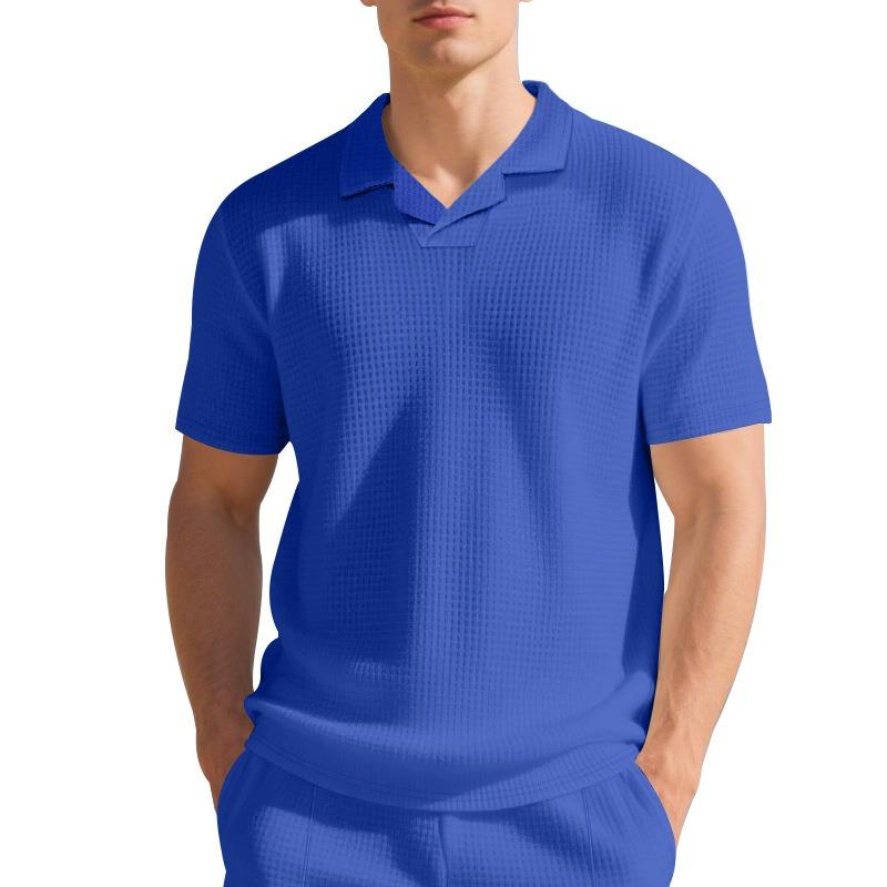 MGHR Moda Uomo Casual Estiva Primaverile Manica Corta Collo a Polo Bluse & Camicie