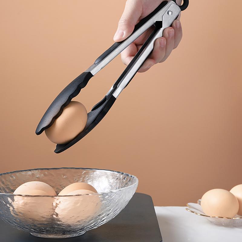 Silicone Food Tong Stainless Steel Grillingtongs Silicone Non-slip Cooking Clip Clamp Bbq Salad Tools Grill Kitchen Accessories