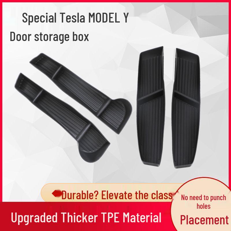 Tesla Model Y & Refreshed Y Waterproof Door Slot Armrest Storage Box Mat