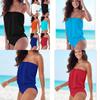 Stylish Women Beachwear Strapless Bandage Bodysuit One-piece Swimsuit In Vibrant Colors