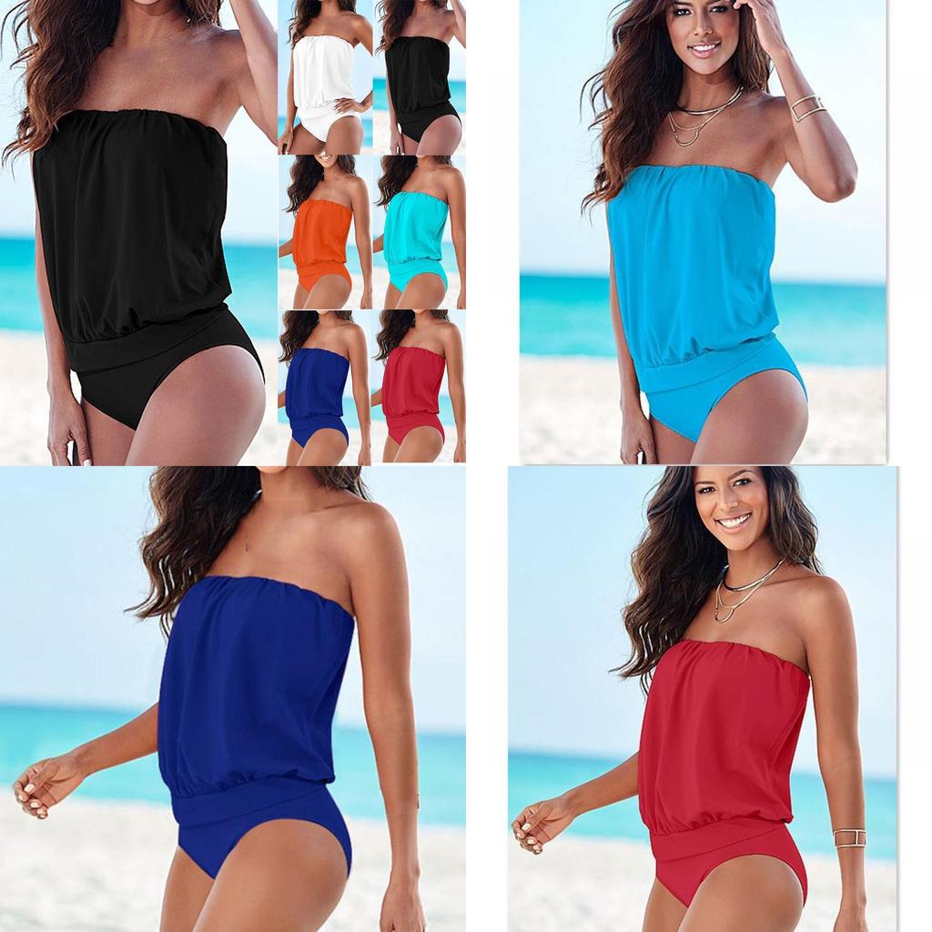 Stylish Women Beachwear Strapless Bandage Bodysuit One-piece Swimsuit In Vibrant Colors