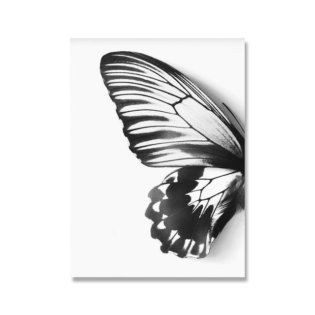 

Черно-белая бабочка, минималистичный настенный художественный принт, холст, картина, скандинавский постер, фотографии животных для гостиной, Декор Куадрос 21*30cm