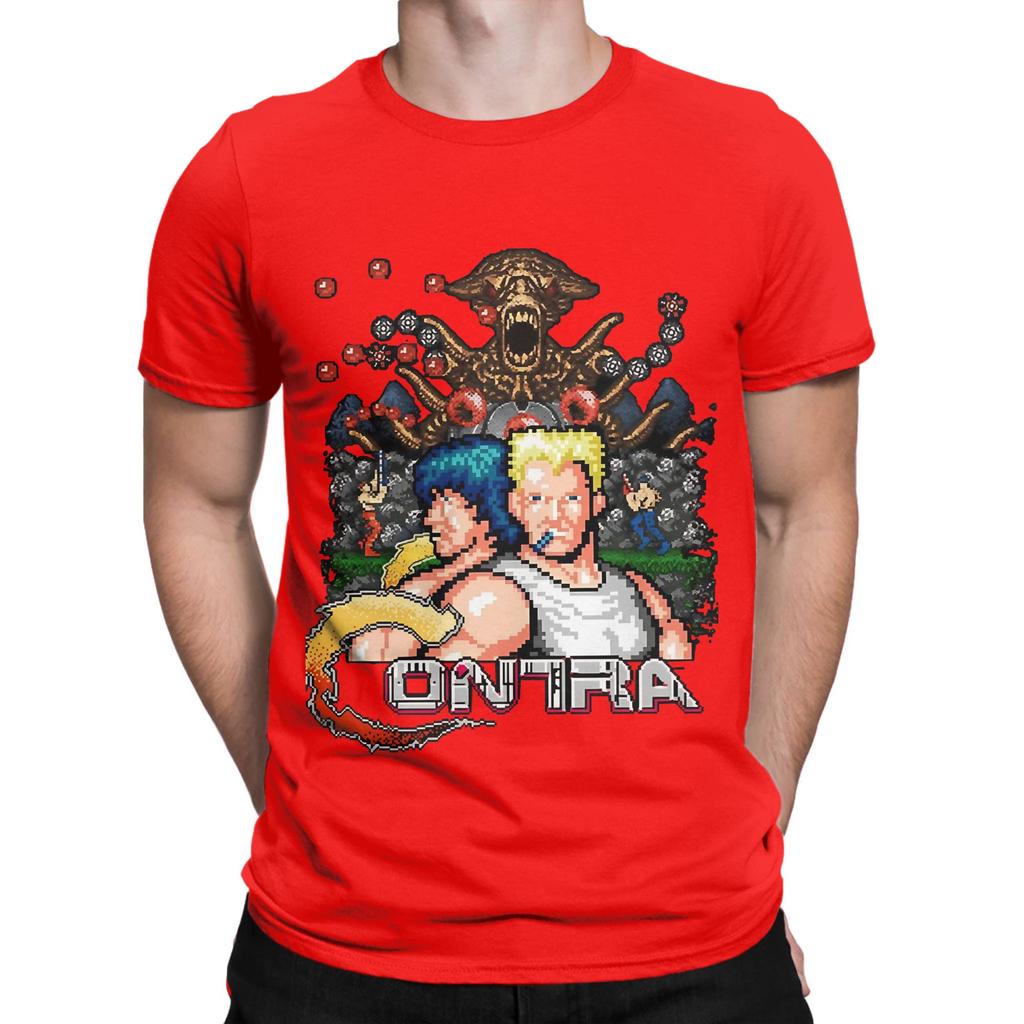 Contra Videogame Art Graphic Funny 100 Cotton TShirt Contra NES Tees Tops For Unisex