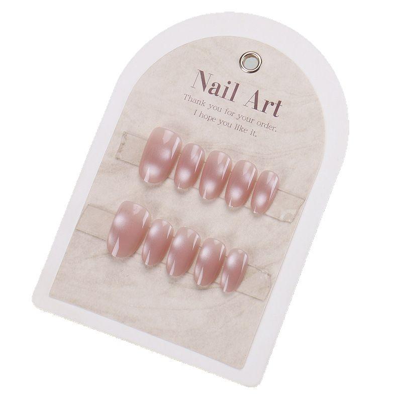 Trendy Cat Eye Handmade Press-On Nail Tips: Pure, Sexy, and Simple Design