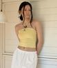 DHYANI Oasis Wood Halter Top (Mellow Yellow)